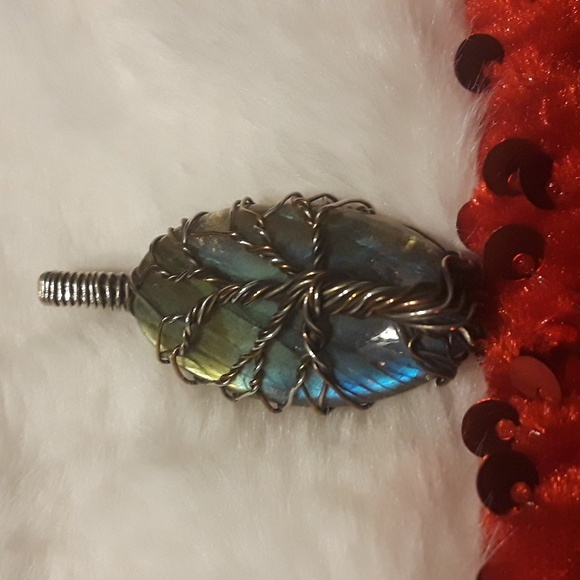 Handcrafted Wire Wrapped Labradorite Tree of Life Pendant Sterling Silver Wrap - Picture 4 of 11